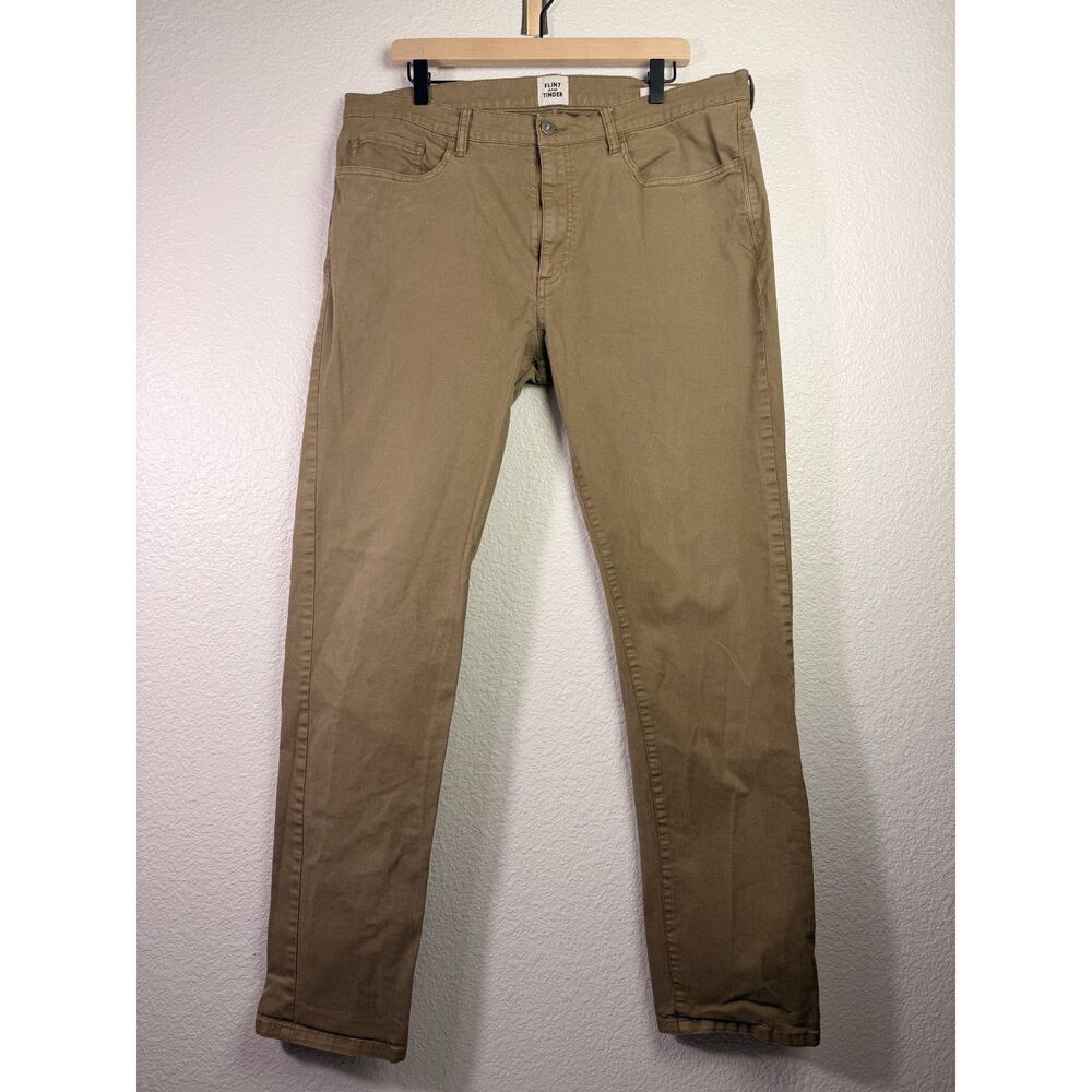 Flint and Tinder 365 Pants 38x34 Khaki Slim Fit Stretch Chino Huckberry Cotton